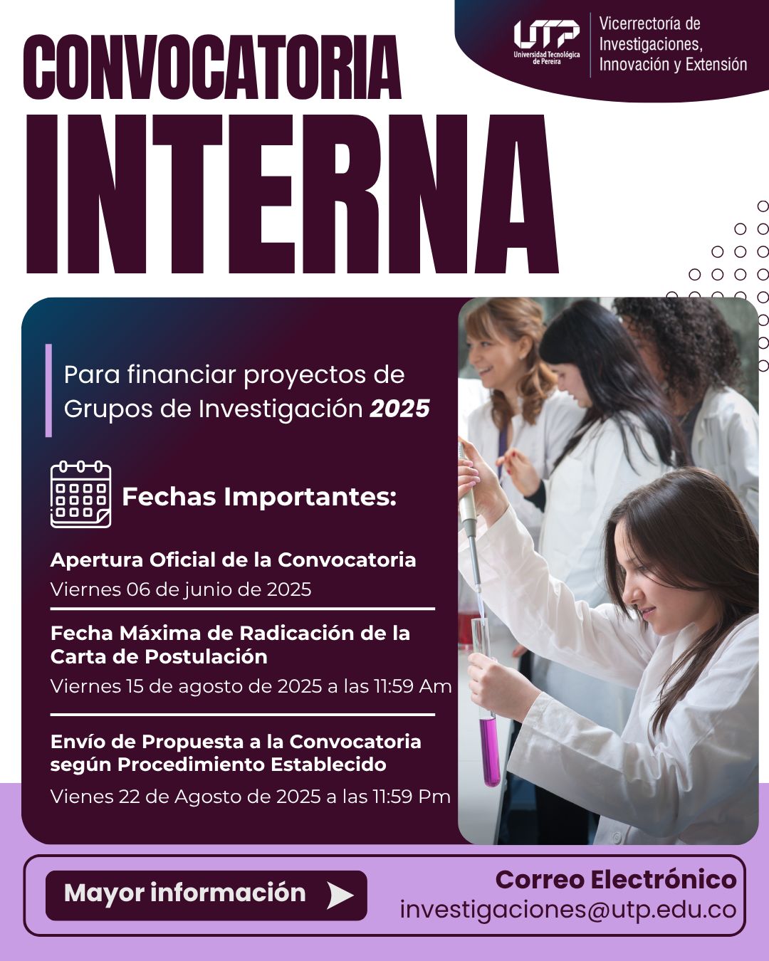 CONVOCATORIA INTERNA PARA FINANCIACIÓN DE PROYECTOS DE GRUPOS DE ...